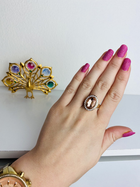 Dámský zlato-růžový prsten 2