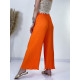 Letní dámské plisované široké kalhoty - oranžové