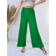 Letní dámské plisované široké kalhoty - zelené