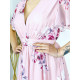 Dámské společenské šaty s květovaným potiskem pro moletky - růžové - AFORA