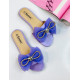Dámské pantofle s mašlí a ozdobnými kamínky - fialové