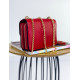 Dámská malá kabelka s řemínkem a dvěma přihrádkami - červená