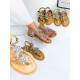 Dámské exkluzivní sandály s ozdobnými kamínky - zlaté
