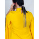 Dámské krátké společenské oversize šaty s řetězem - žluté