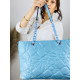 Dámská velká exkluzivní kabelka s řemínkem  VITOA - modrá
