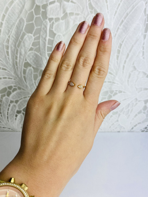Dámský zlatý nastavitelný prsten 11
