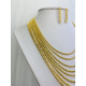 Dámský exkluzivní zlatý set náhrdelník + náušnice ALOKA