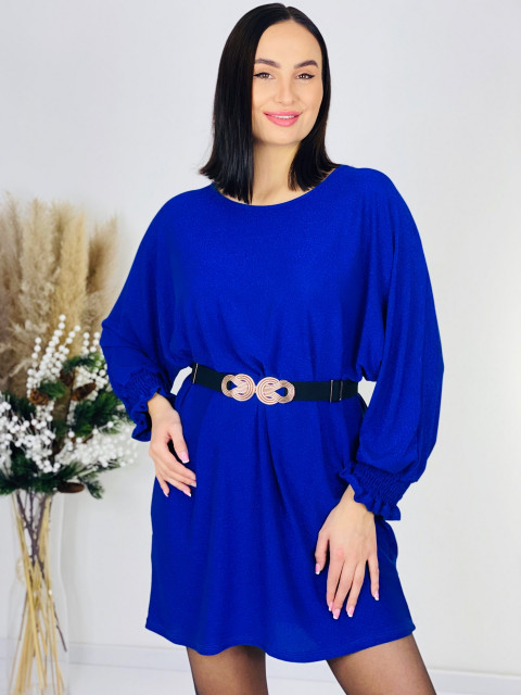 Dámské oversize modré třpytivé šaty GRELA