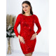 Elegantní červené šaty s flitry ANY