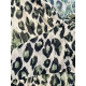 Dámské zelené leopardí šaty s knoflíky - KAZOVÉ