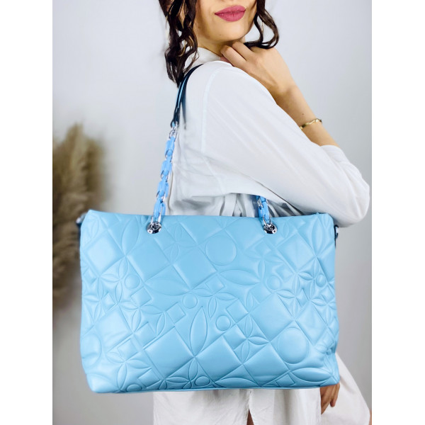 Dámská velká exkluzivní kabelka s řemínkem VITOA - modrá