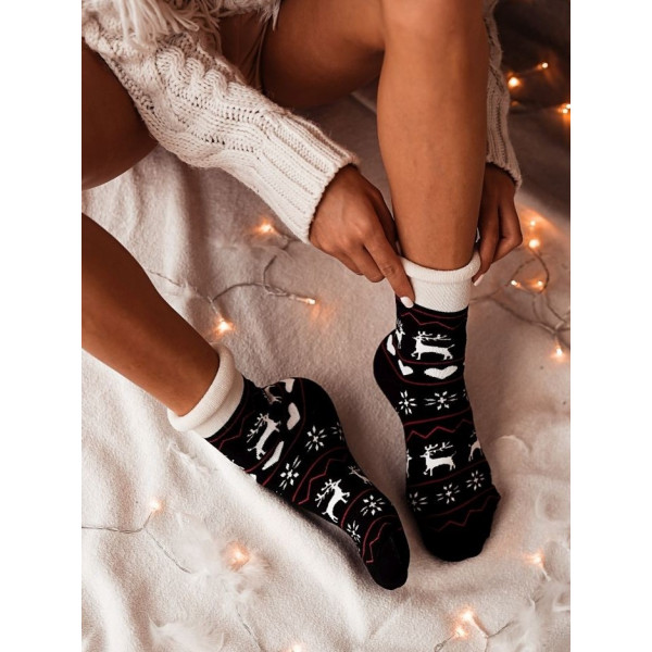 Vánoční extra silné ponožky - černé
