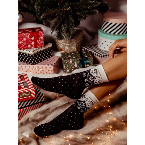 Dámské vánoční černé ponožky