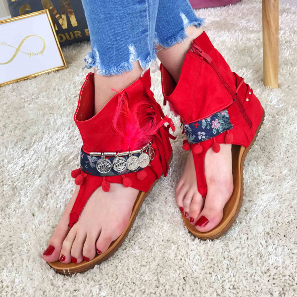 Dámské červené sandálky Mone
