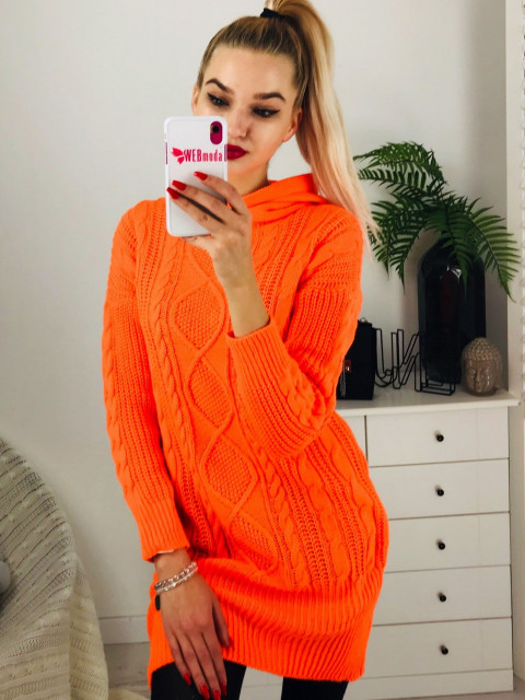 Dámské oranžové svetříkové šaty