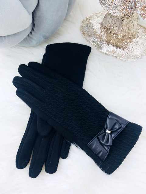 Dámské pletené černé rukavice