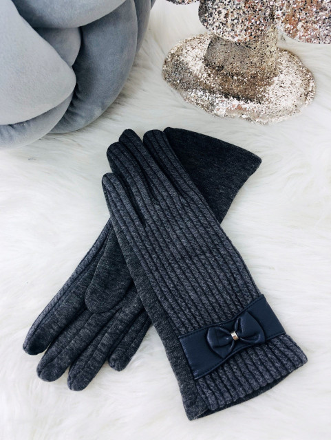 Dámské pletené šedé rukavice