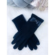 Dámské pletené modré rukavice