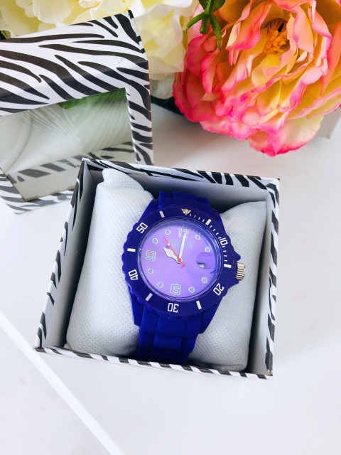 Dámské fialové silikonové hodinky