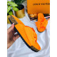 Dámské oranžové korkové pantofle s mašlí