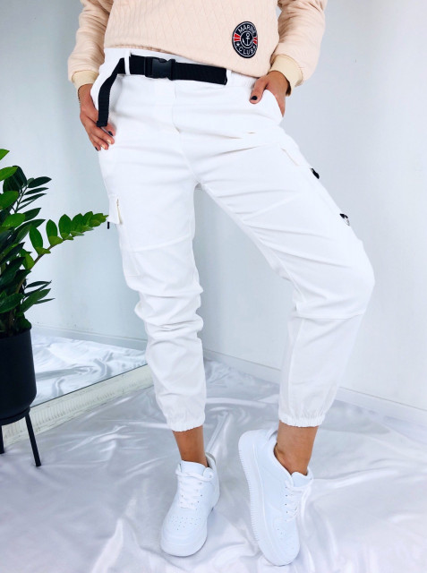 Dámské cargo kalhoty bílé
