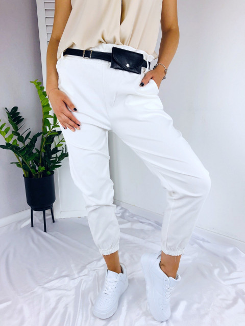 Dámské bílé cargo kalhoty