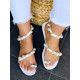 Dámské bílé sandálky s perličkami
