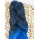 Černo-modrý pletený kanekalon