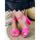 Dámské růžové sandálky s podpatkem