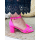 Dámské růžové sandálky s podpatkem