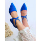 Dámské modré sandálky s překříženými řemínky