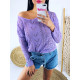 Dámský fialový pletený svetr