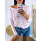 Dámský růžový pletený svetr