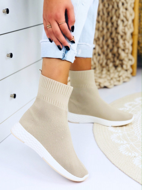 Dámské béžové ponožkové tenisky