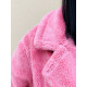 Světlo-růžový Teddy kabát