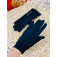 Dámské modré rukavice s knoflíky