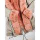 Béžová zimní bunda zateplená růžovou kožešinou