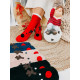 Černé zateplené vánoční ponožky se sobem