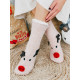 Starorůžové zateplené vánoční ponožky se sobem