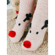Starorůžové zateplené vánoční ponožky se sobem