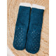 Modré zateplené vánoční ponožky se sobem