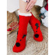 Červené zateplené vánoční ponožky se sobem