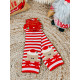 Červeno-bílé vánoční termo ponožky