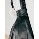 Koženková černá sukně s Volánová šlemi