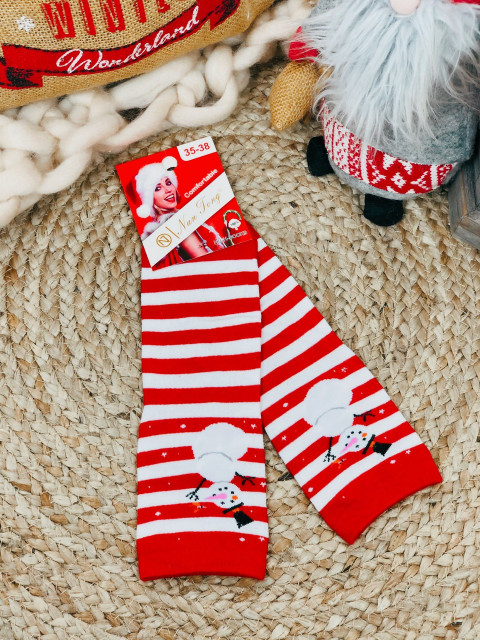 Vánoční bílo-červené ponožky