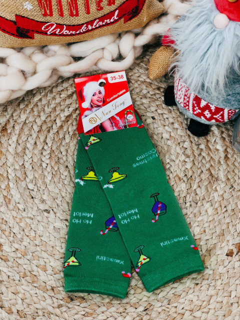 Vánoční zelené ponožky