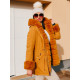 Žlutá zimní zateplená bunda s kapucí