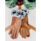 Hnědé kožené rukavice s kožíškem Aroa