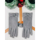 Dámské šedé rukavice s mašlí