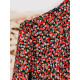 Červeno-černé květované šaty s knoflíky Melana